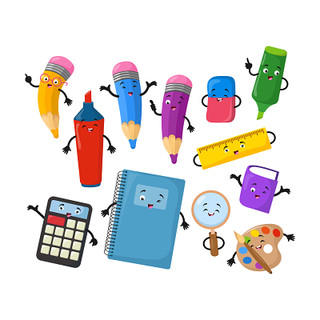 开学季文具用品卡通素材
